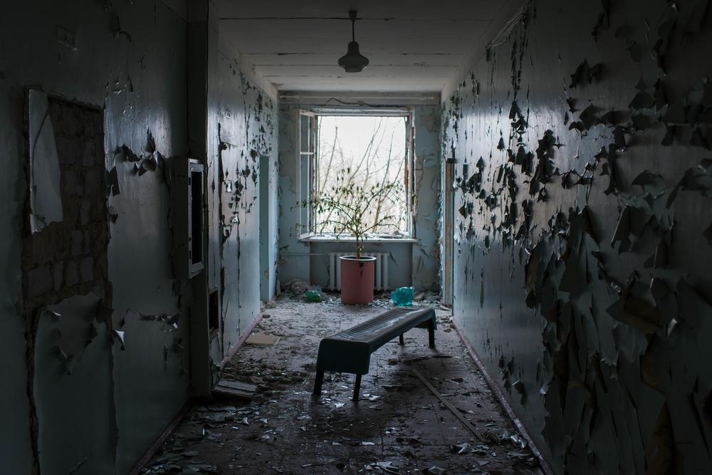 Hôpital détruit à Lyman, Oblast de Donetsk.