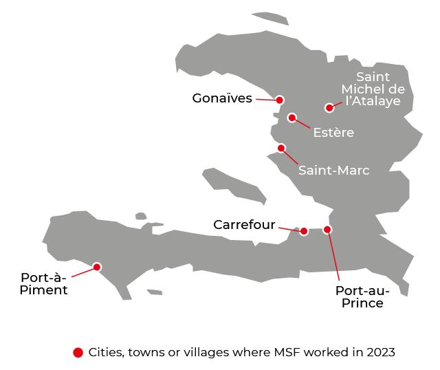 Régions où MSF était présente en 2023