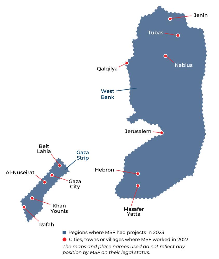 Régions où MSF était présente en 2023