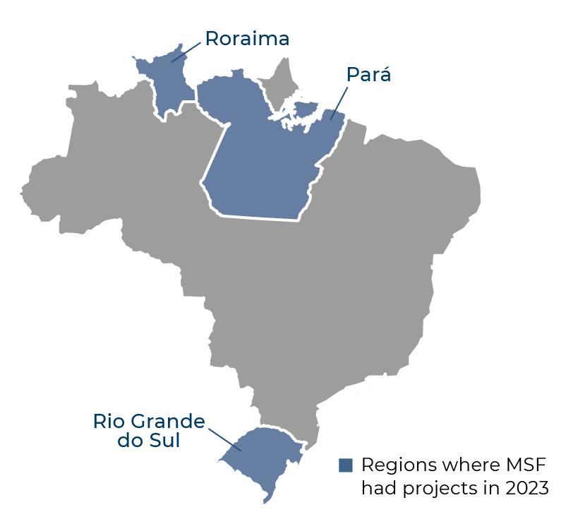 Régions où MSF était présente en 2023