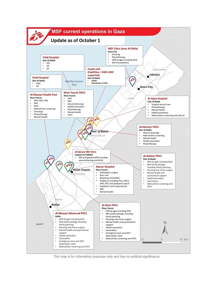 MSF current operations in Gaza